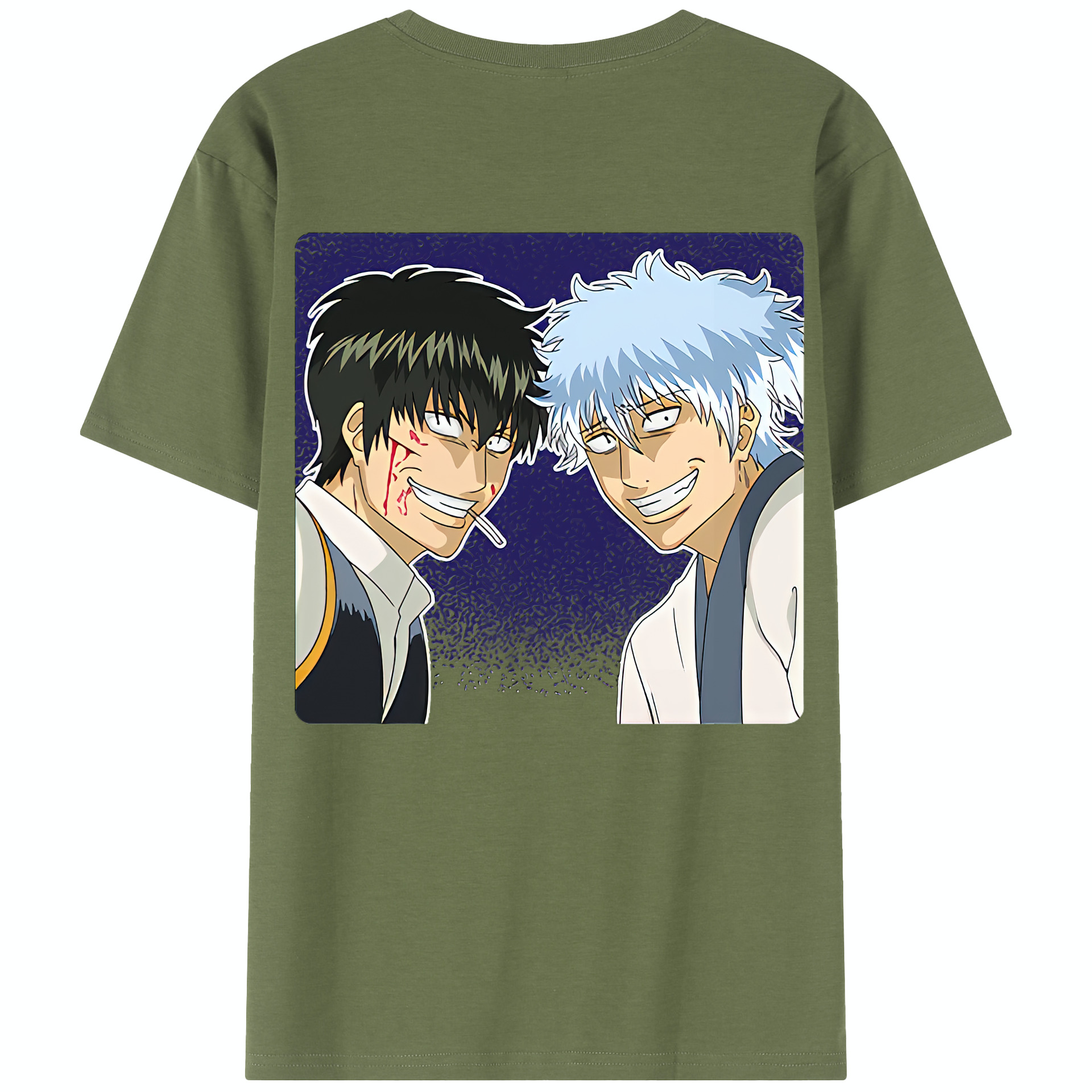 （画像用） ぎんたま 坂田銀時（さかたぎんとき） 神楽 志村新八（しむら しんぱち） GINTAMA Sakata Gintoki Kagura Shimura Shinpachi 綿100％半袖Tシャツ（背面プリント）